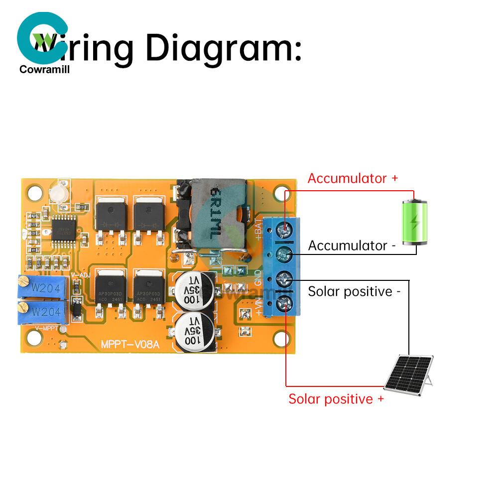 DC8-28V 5A 100W MPPT Solar Charging Panel Regulator Controller 9V 12V 24V Switch