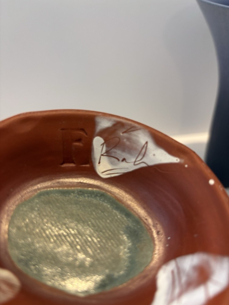 Geometric Cubist Pottery Pitcher Signed