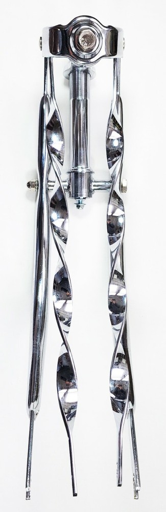 20" Bent Spring Fork Twisted Bar Lowrider Custom Bikes Chrome