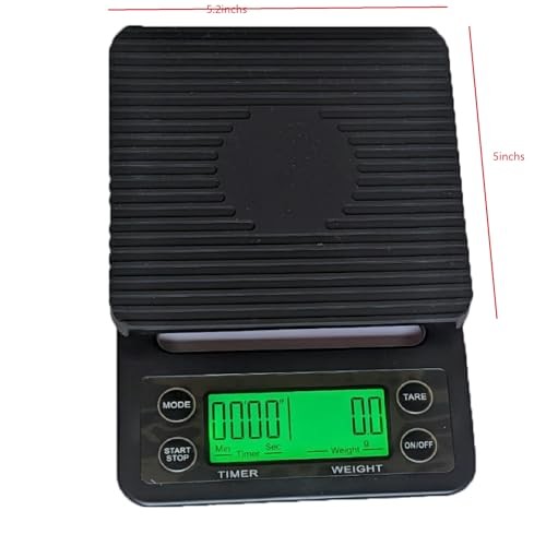 0.1g Precision Coffee Scale 3kg Digital Scale for Kitchen Use black