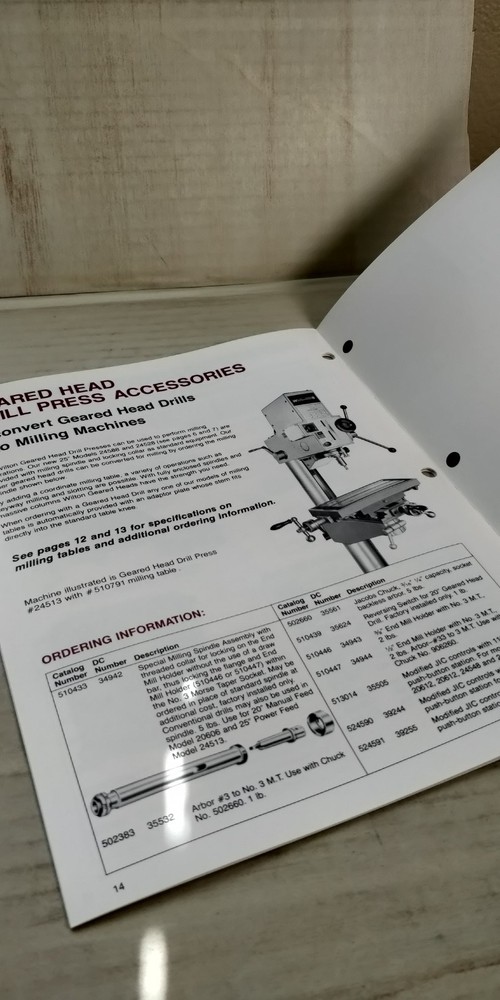 1986 WILTON geared head drill presses Catalog C2