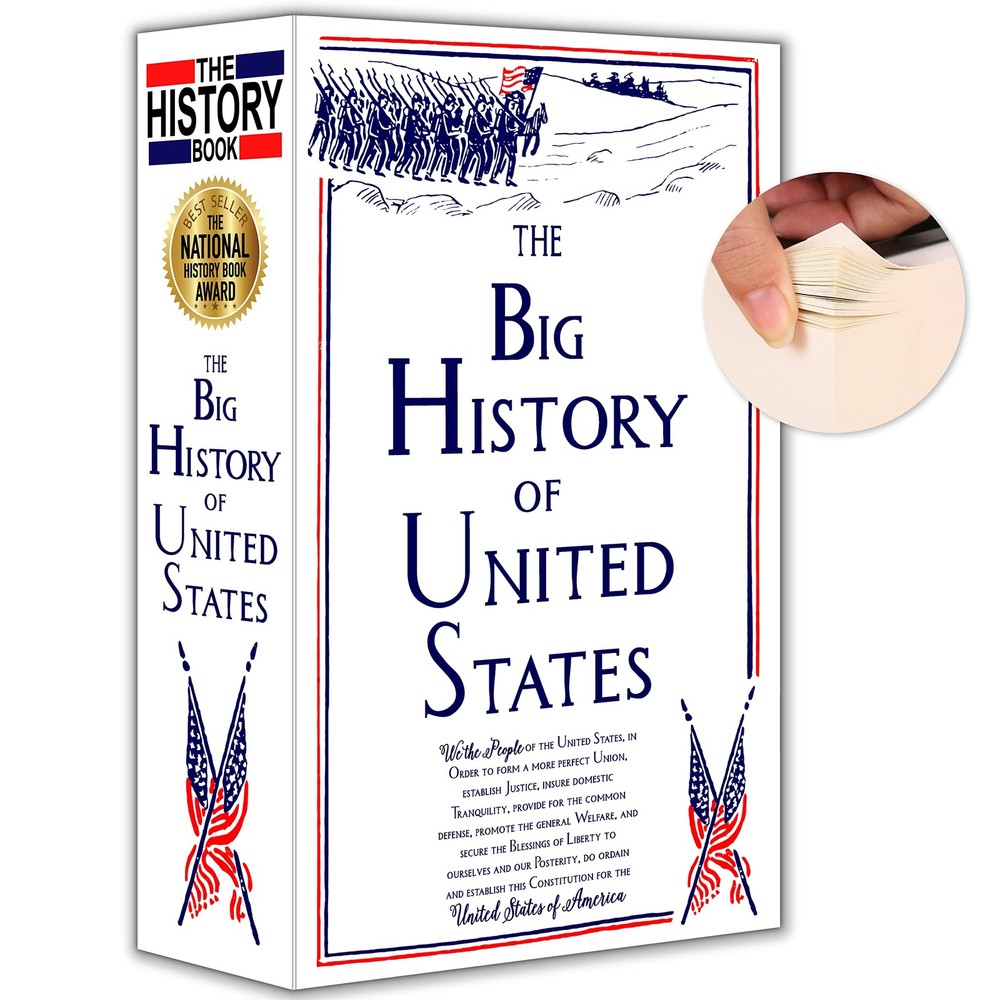Big History Diversion Book Safe with Real Pages,Combination Lock Box,Secrect ...