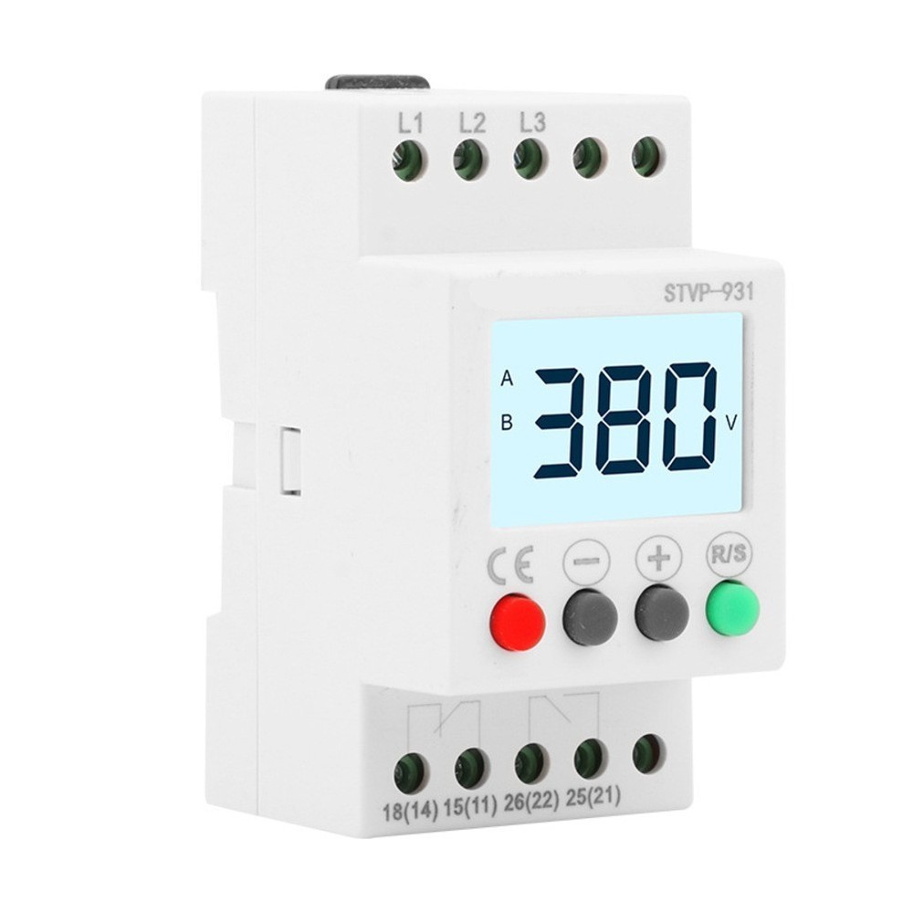 Advanced Voltage Protector for 3 Phase 380VAC Applications with Custom Settings