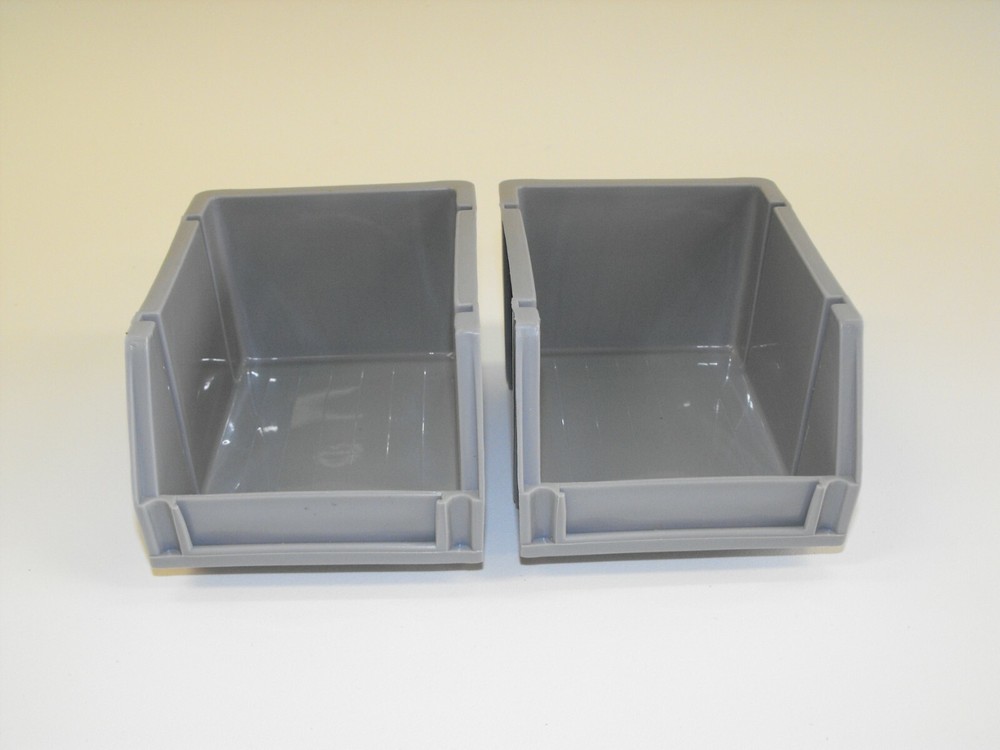2 Replacement Grey Bins For Harbor Freight 20 Bin Wall Mount Stackable Storage