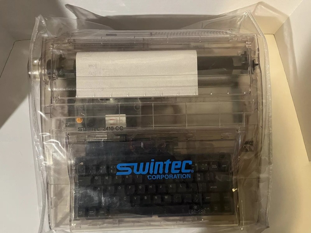 Swintec 2410 Clear Cabinet Electronic Typewriter Tested Works Great