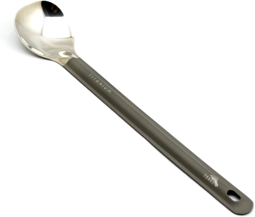 Titanium Long Handle Spoon with Polished Bowl