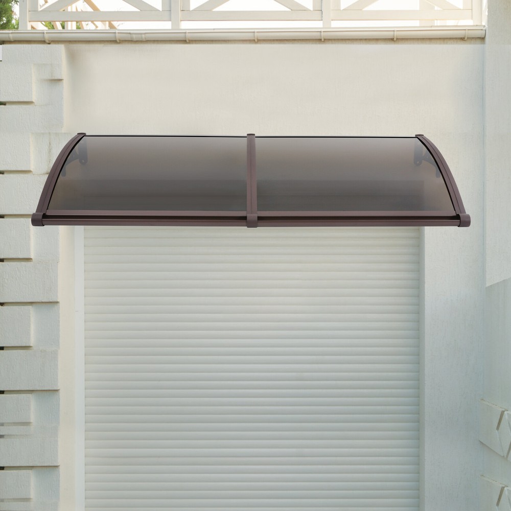 Modern Coffee Color Front Door Awning Canopy with Efficient Drainage
