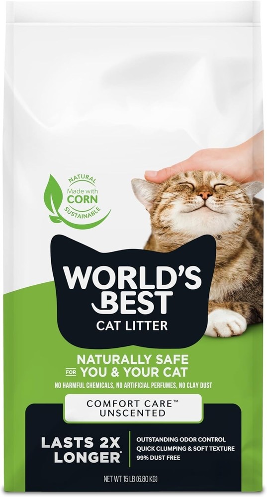 Lightweight Unscented Cat Litter - 15lb Bag, Easy Scooping