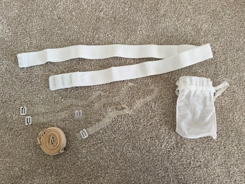 Bra Strap Bundle - Extender Invisible Beige Nude Neutral, Silicone Clear, White