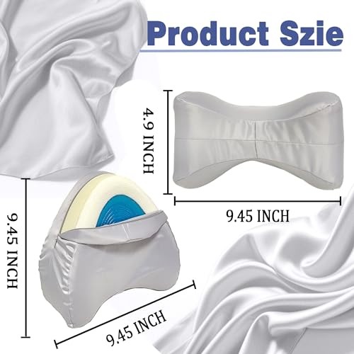 Satin Pillowcase for Contour Memory Foam Side Sleeper Support Pillow, Gray