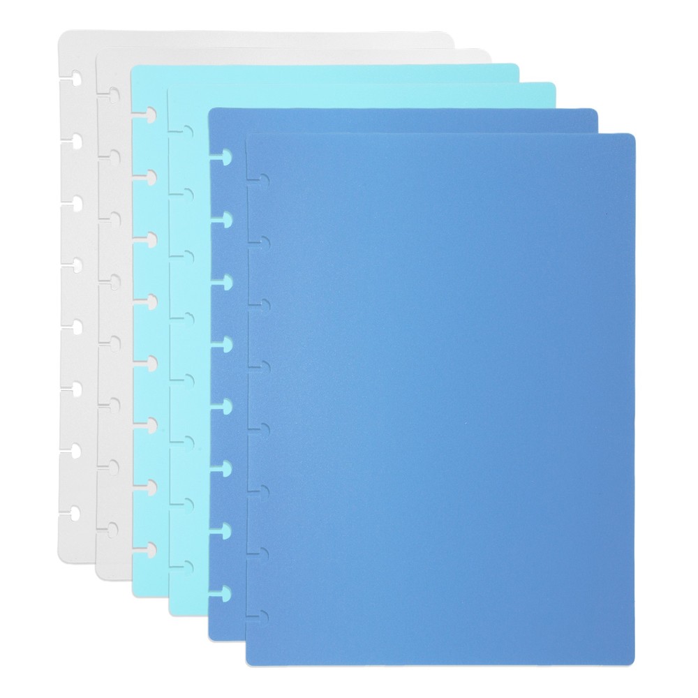 1 Set 8.5 x 6" A5 Discbound Notebook Cover, White/Blue/Green