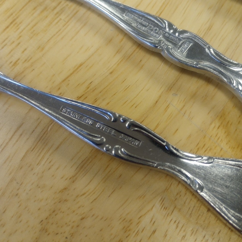 Vintage Edward Don Co stainless flatware 4 Dinner Fork Similar To Catata Pattern