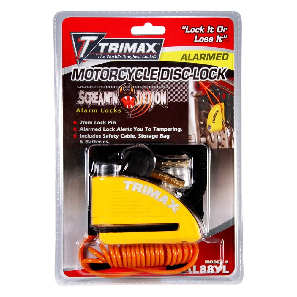 Trimax TAL88YL Alarmed Disc Lock w Push Button Activation