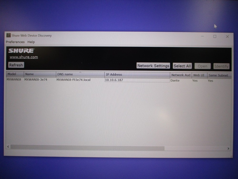 Shure MXWANI8 Microflex Wireless 8-Channel Audio Network Interface