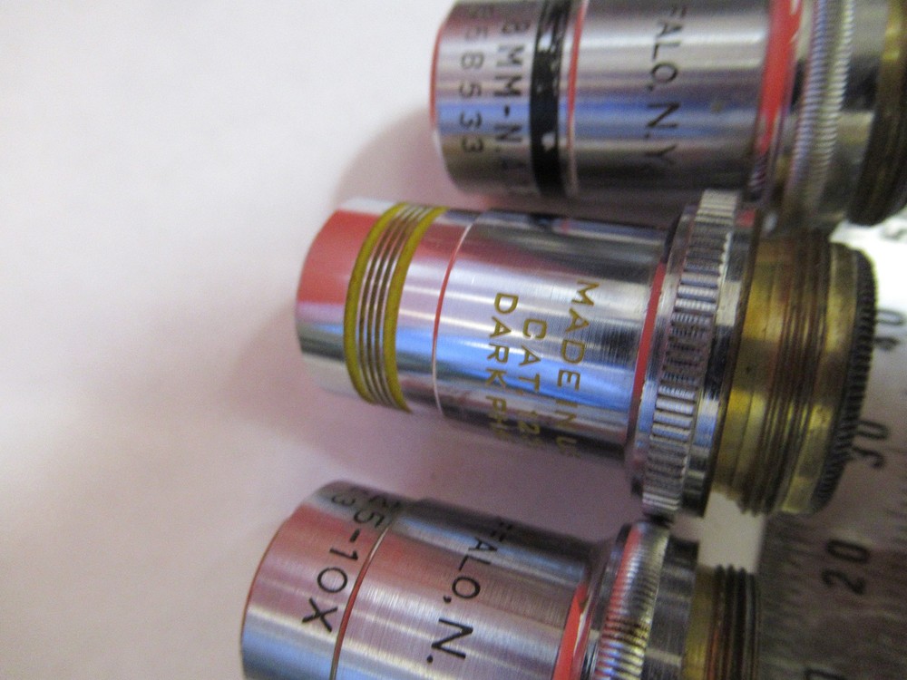 LOT OBJECTIVES SPENCER DARK PHASE OTHERS MICROSCOPE PART AS PICTURED P3-B-16