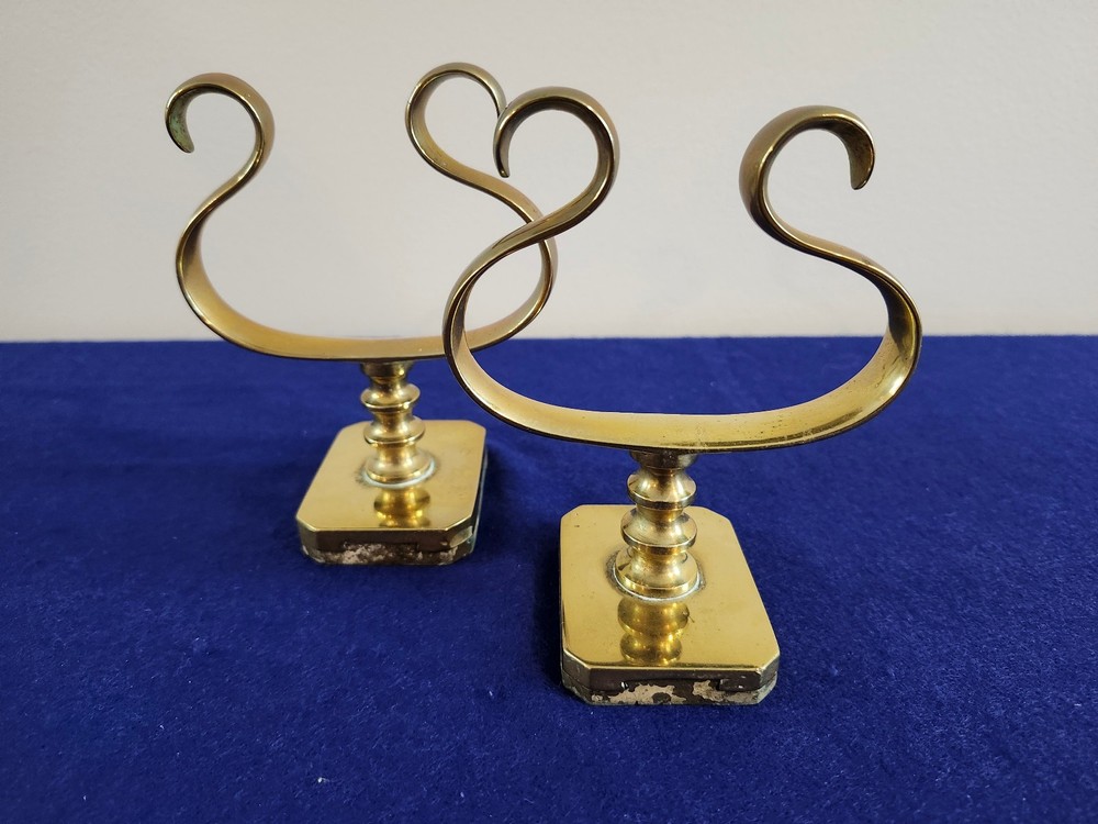 antique solid brass fireplace jacks to hold your fireplace tools