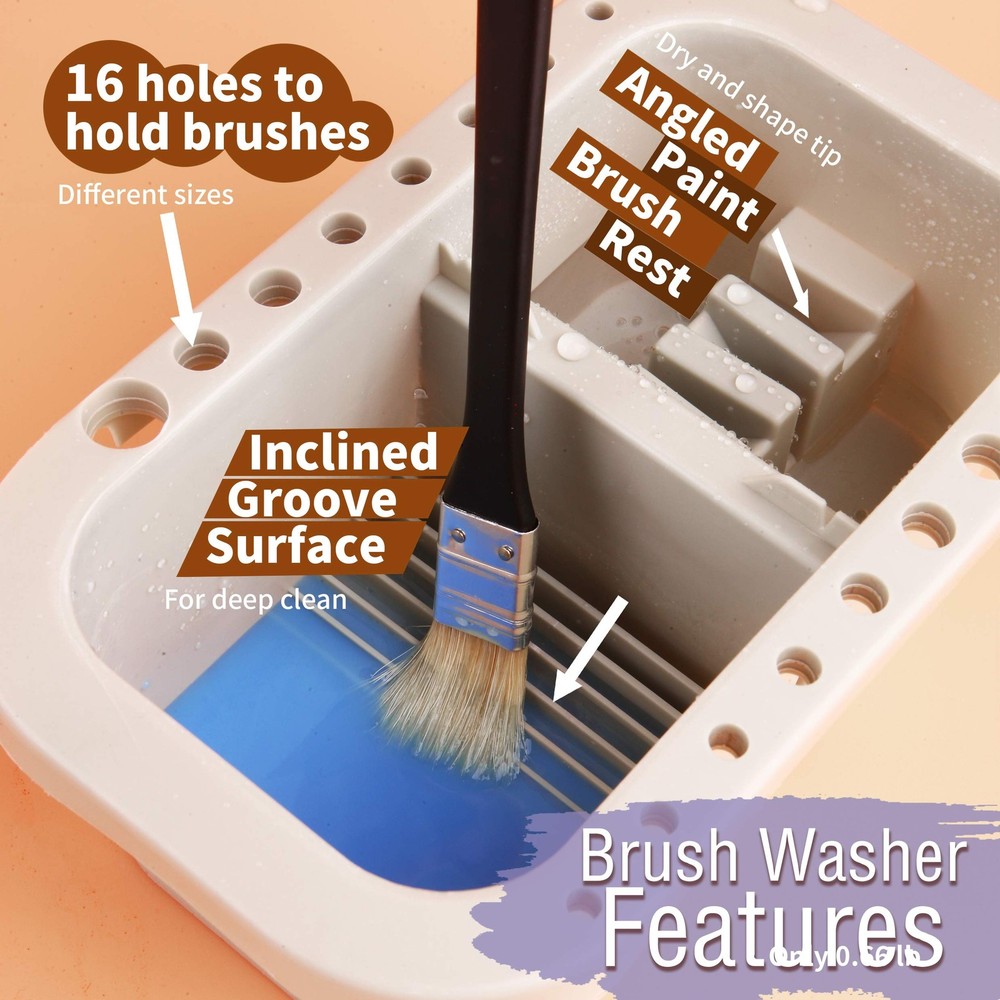 martol Multi-Use Paint Brush Basin with Brushes Gray