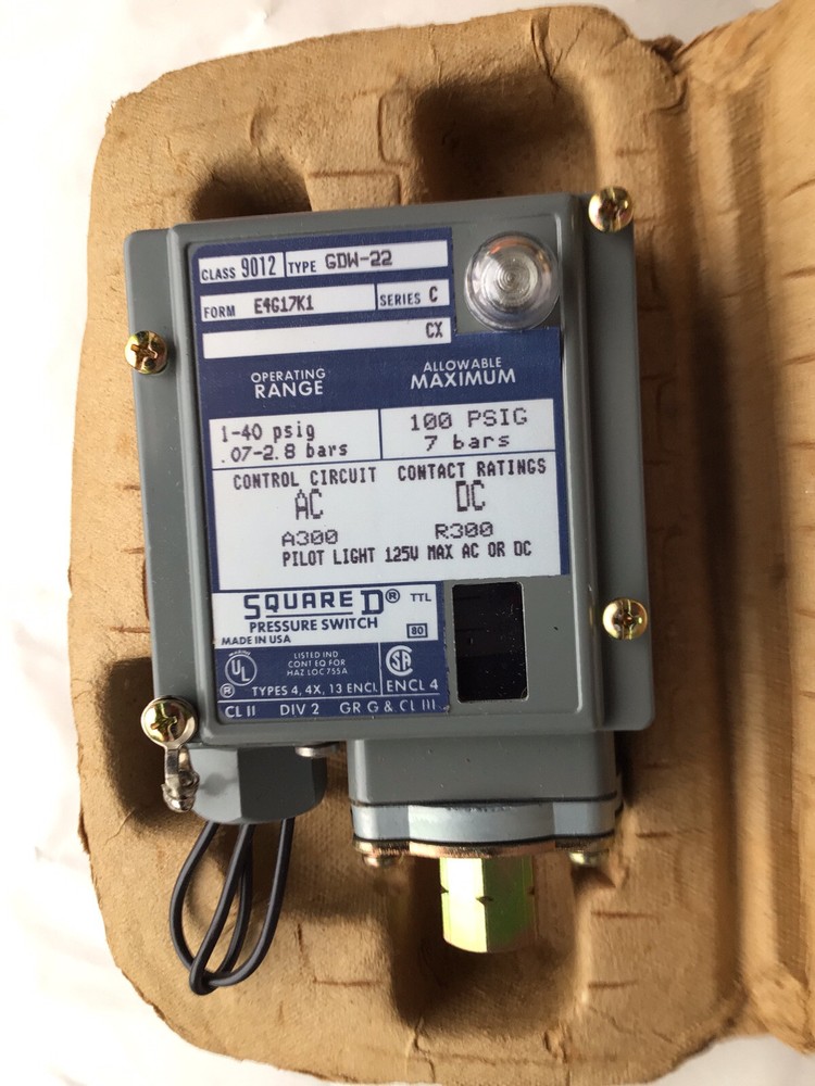 Square D Pressure Switch 9012 GDW-22