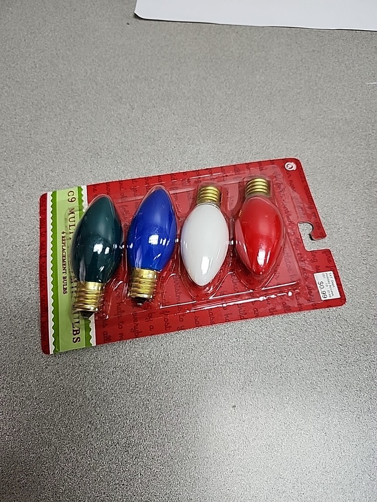 New ! 4 Counts C9 Multicolor Multicolor Ceramic Replacement Bulbs