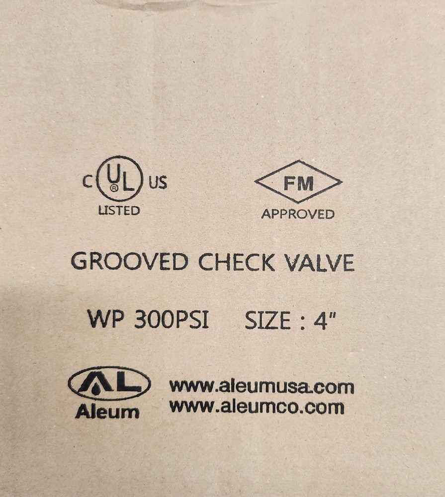 4" GROOVED CHECK VALVE WP 300PSI