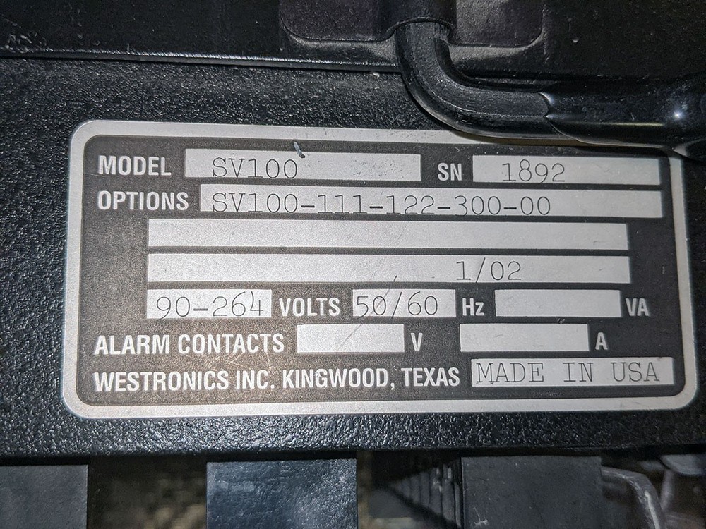 Thermo-Westronics SV100 Video Data Recorder With Power Cable