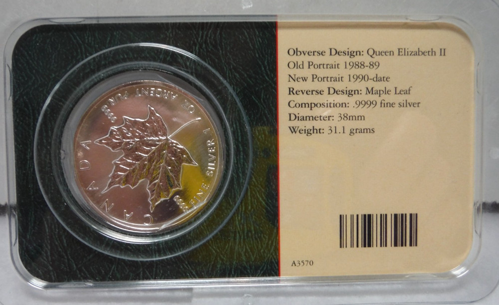 1999 Canadian Silver Maple Leaf $5 uncirculated