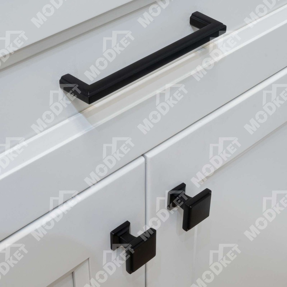 Solid Matte Black Cabinet Pulls Knobs Handles Kitchen Bath Drawers Hardware