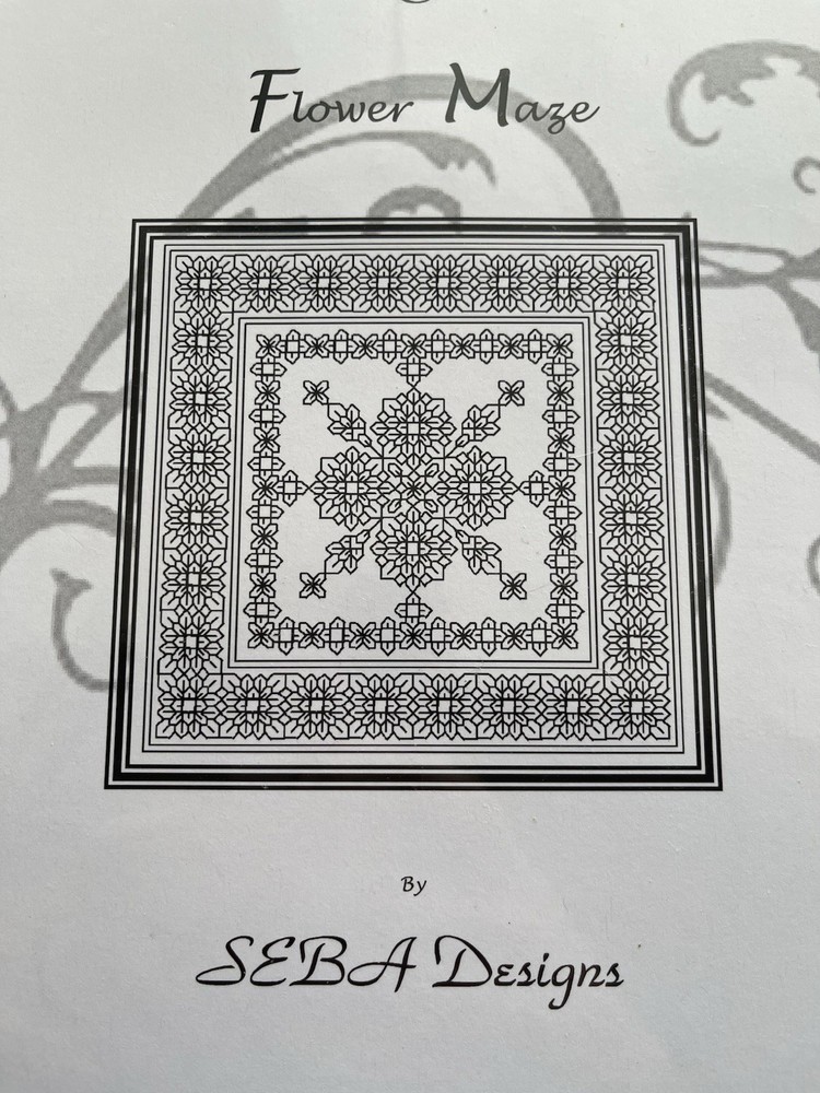 SEBA Designs FLOWER MAZE Blackwork Needlepoint Chart Pattern