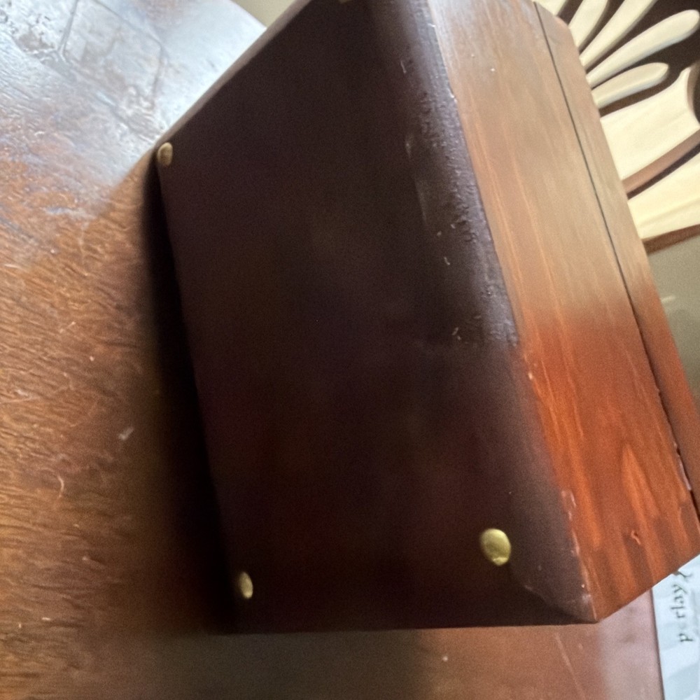 Solid Wood Storage Box w/ Brass Latch | Shoe Care Tool Box Rustic
