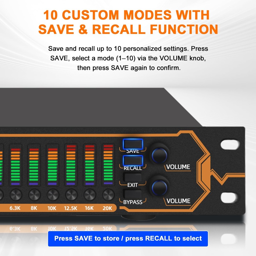 Equalizer for Home Stereo Audio System, Professional 31-Band Graphic Equalize...