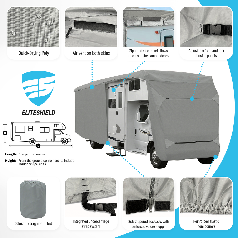 21 ft -24ft Deluxe Heavy Duty Class C RV Motorhome Storage Cover weatherproof