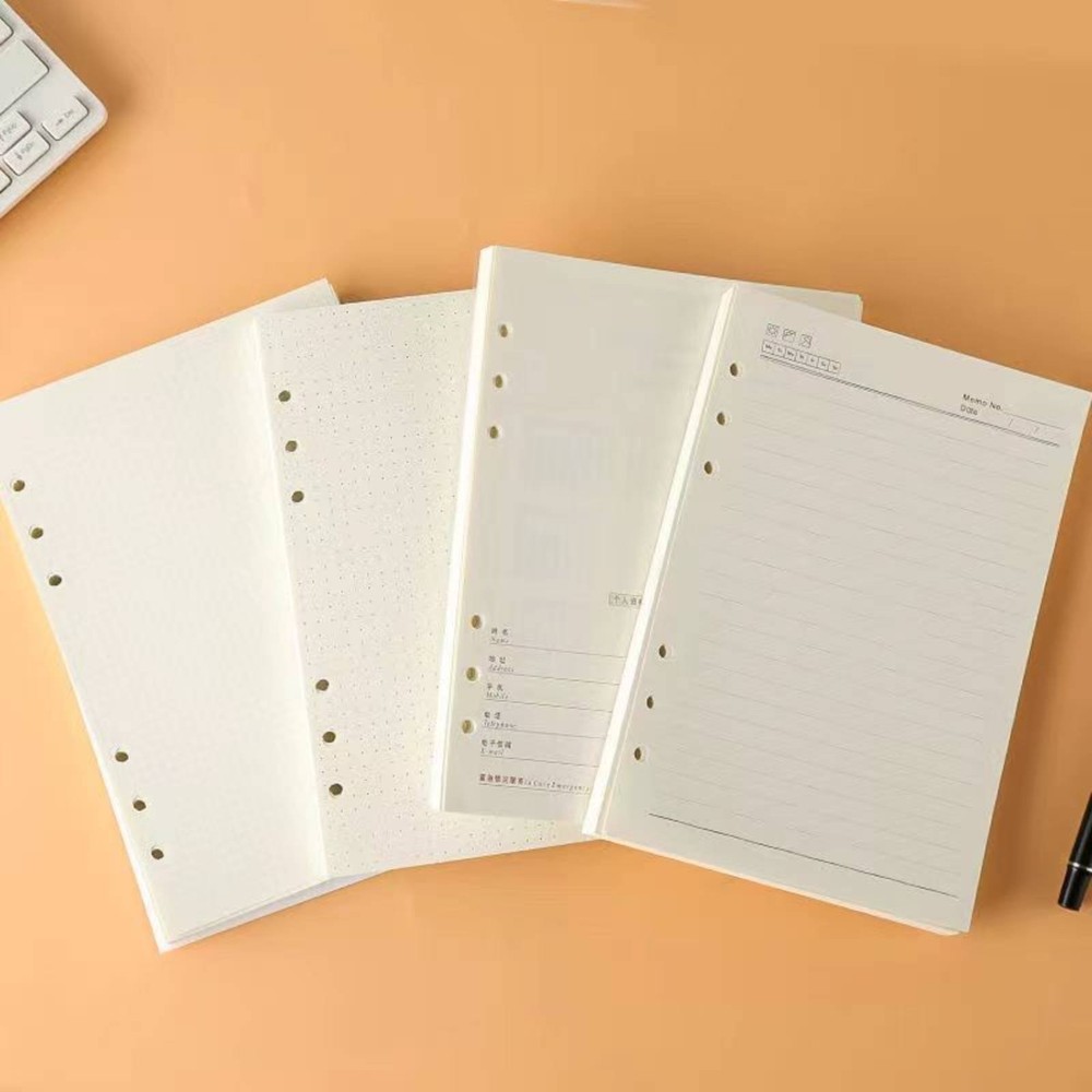 80 Sheets Binder Refill Paper Refillable Planner Insert Pages for School,
