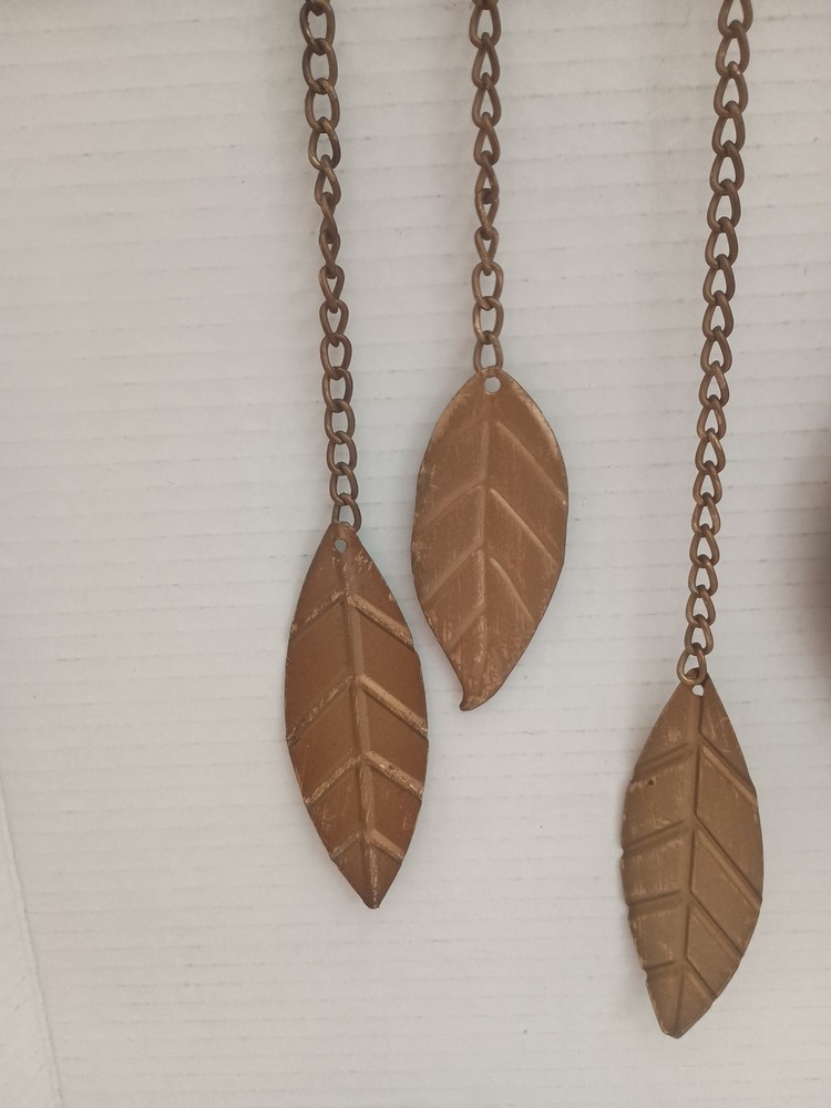 Gold Triangle Wind Chime With Leaves