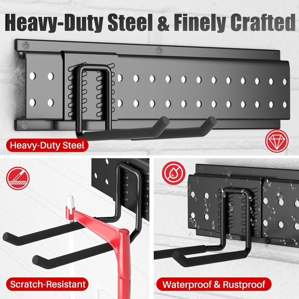 Garage Tool Organizer Wall Mount 48 Inches With 10 Adjustable Heavy-Duty