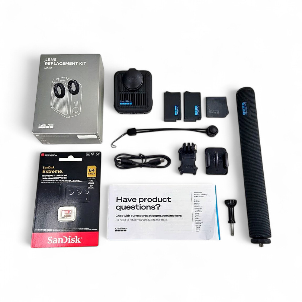 GoPro MAX2 True 8K 360 Video Action Camera Bundle - Black CHDFZ-311-TH