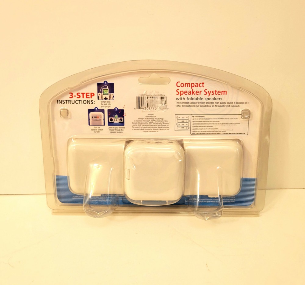 Innovage Compact Speaker System With Foldable Speakers For iPods NIP