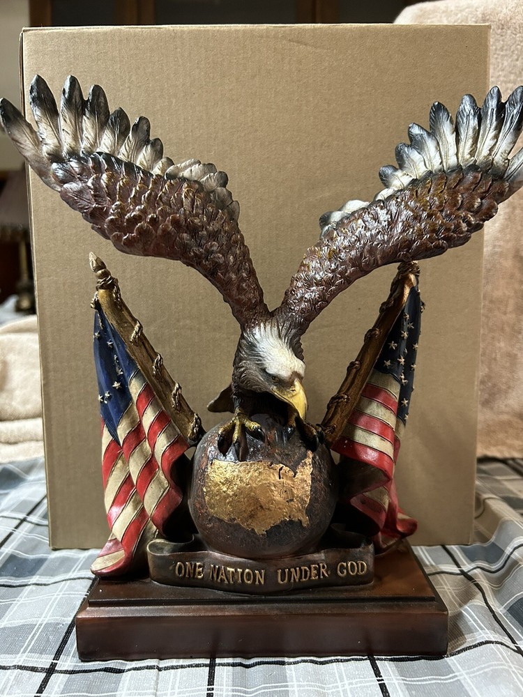 One Nation Under God Eagle With American Flags