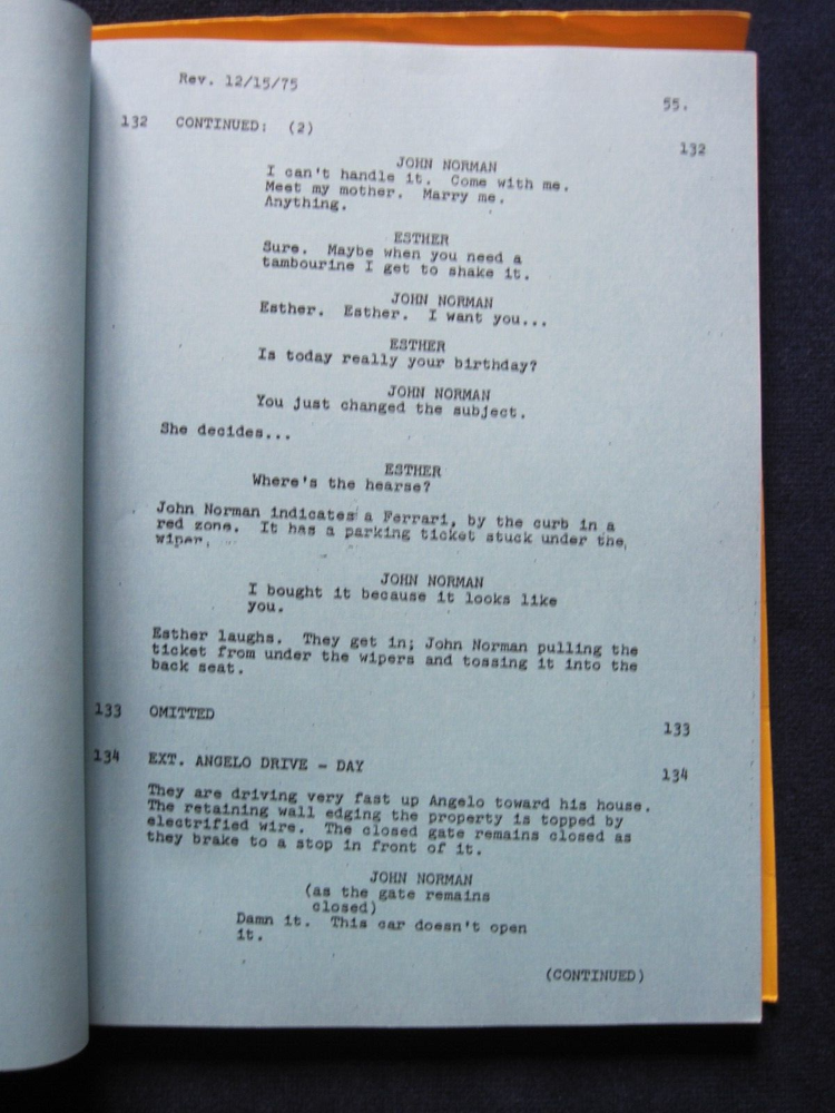 ORIGINAL SCRIPT A STAR IS BORN by JOAN DIDION, JOHN GREGORY DUNNE, FRANK PIERSON