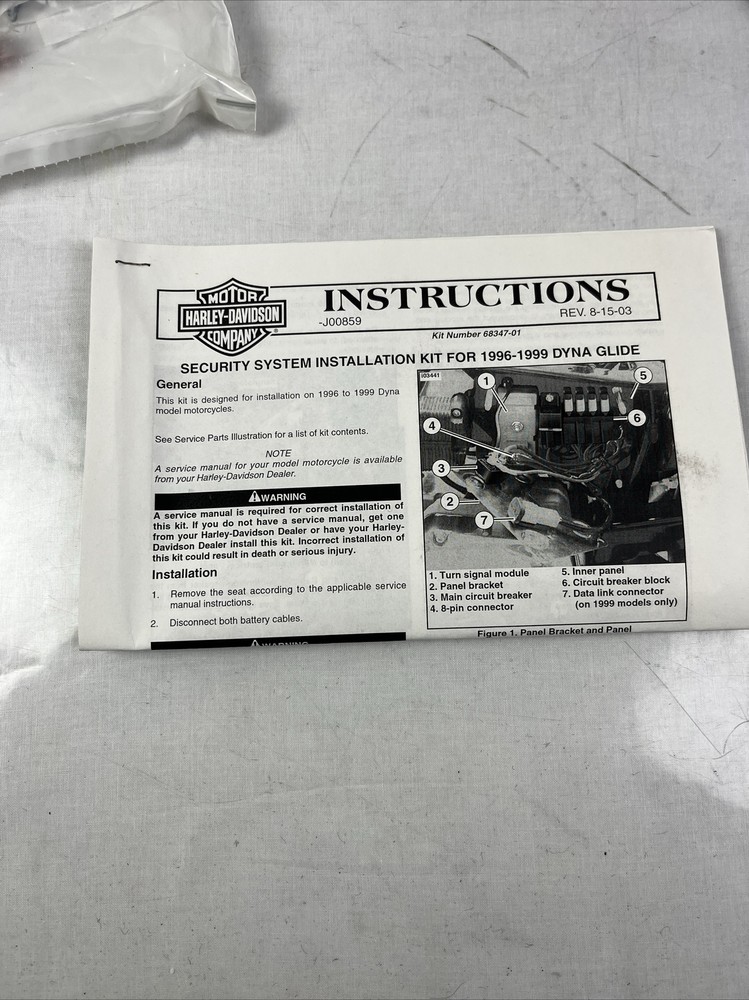 HARLEY DAVIDSON GENUINE SECURITY SYSTEM INSTALL KIT 68347-01