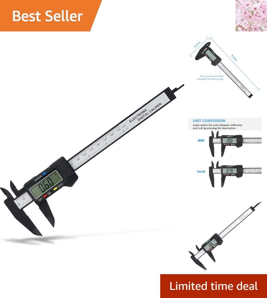 Durable Electronic Caliper 0-6" - Ideal for DIY Projects & Professionals