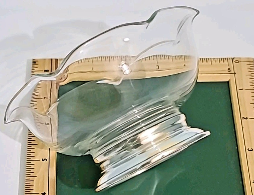 Web Sterling 5" Crystal Dish with Sterling Silver 3.25" Base 8 OZ. Total Wt.