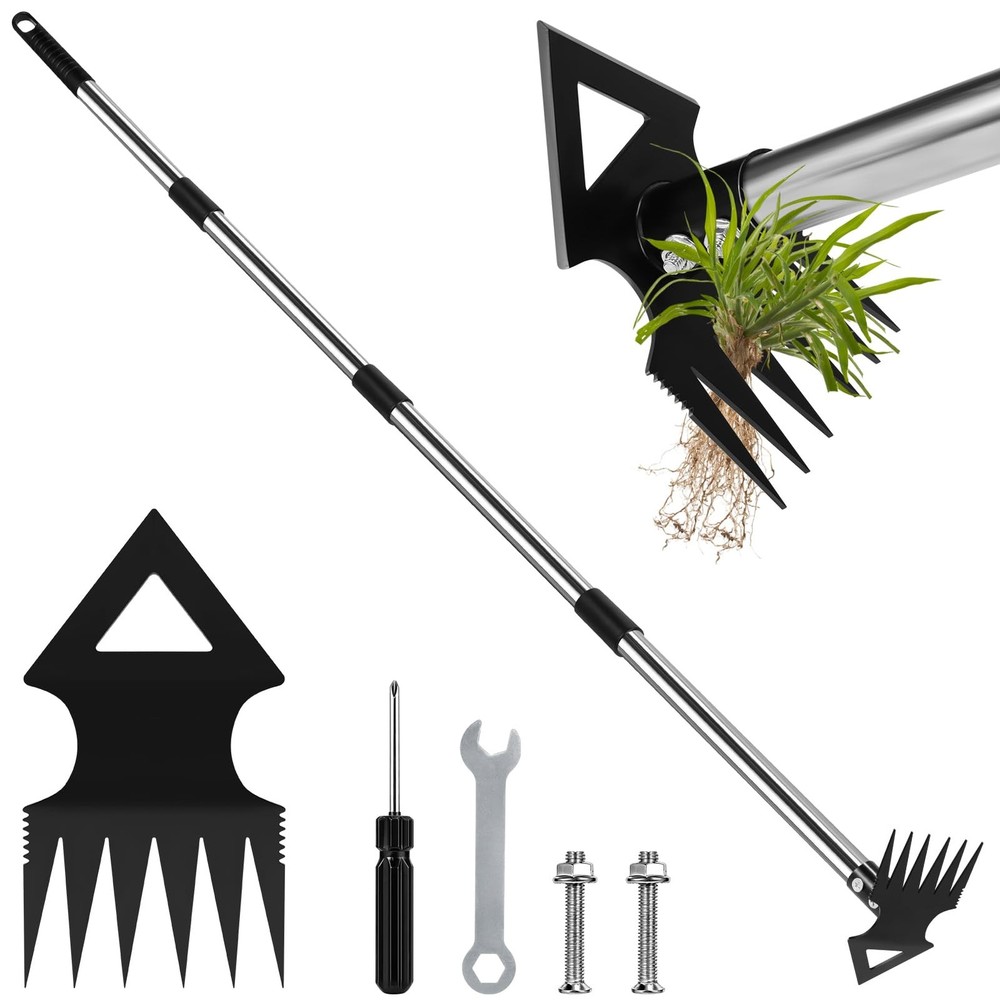Upgraded Weed Puller Tool with Long Handle 56" Manual Weeder Remover Tool, 2