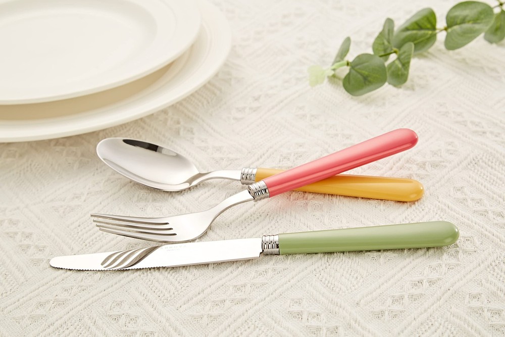 20 PCS Mix Solid Silverware Set Stainless Steel Cutlery Color Handle Flatware