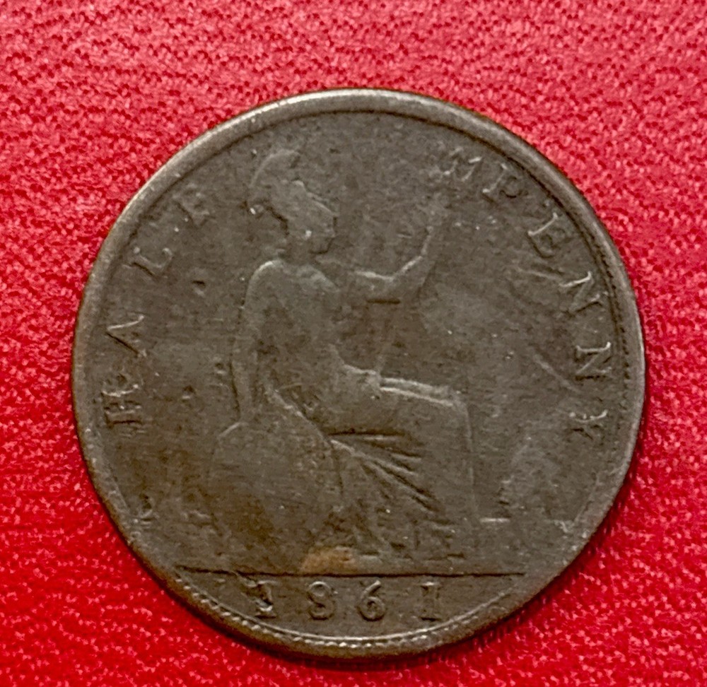 1861 British Half Penny! ENN Coins
