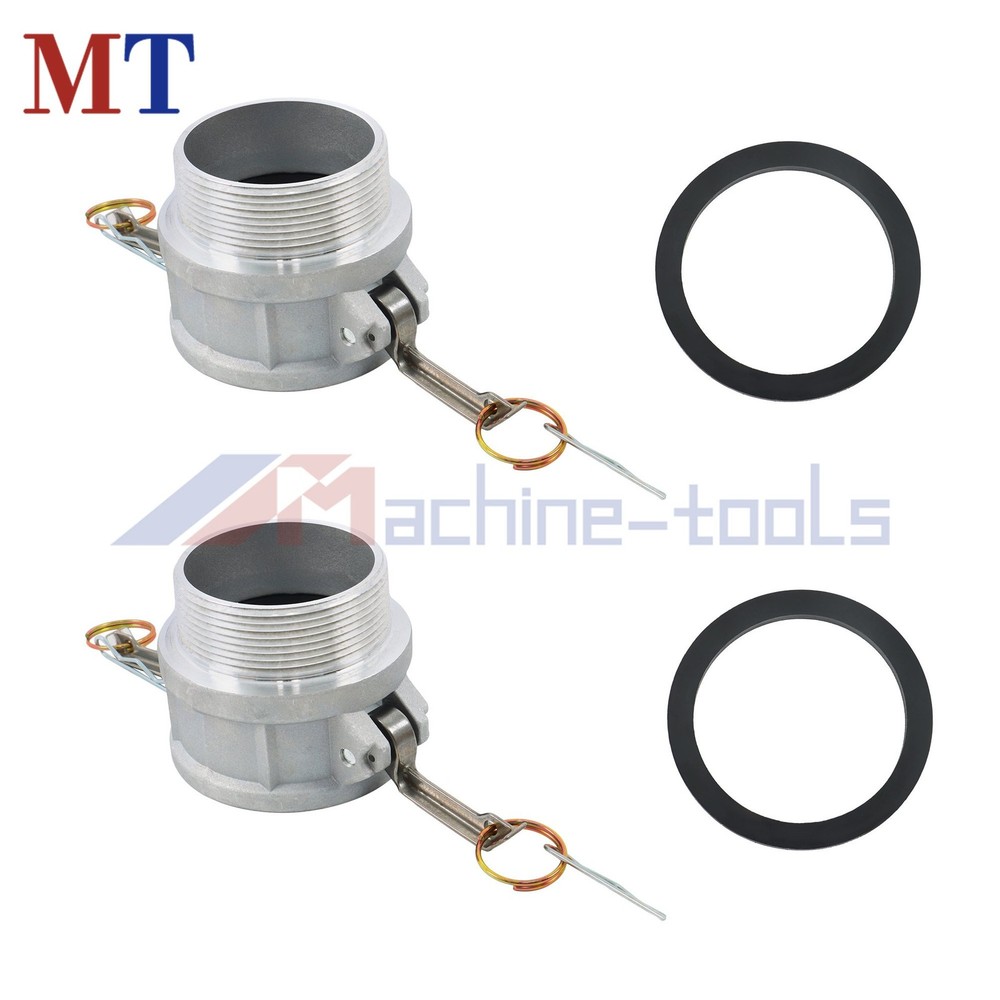 2PCS 3" Type B Cam Fitting Set - Plug, NPT Male & Gaskets Aluminum