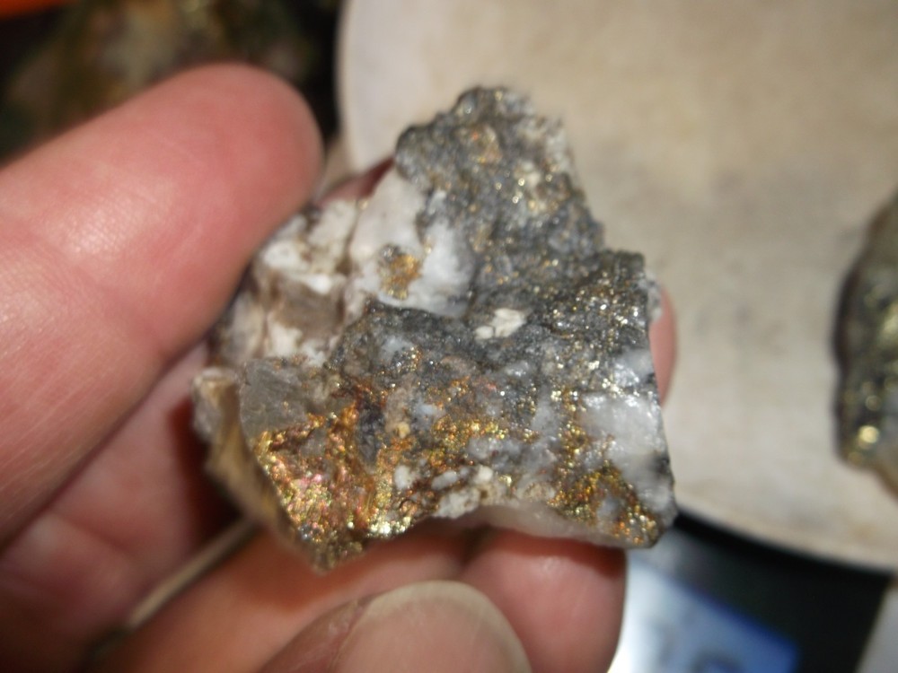 Gold, silver, copper, 65 grams samples ,ore high grade .