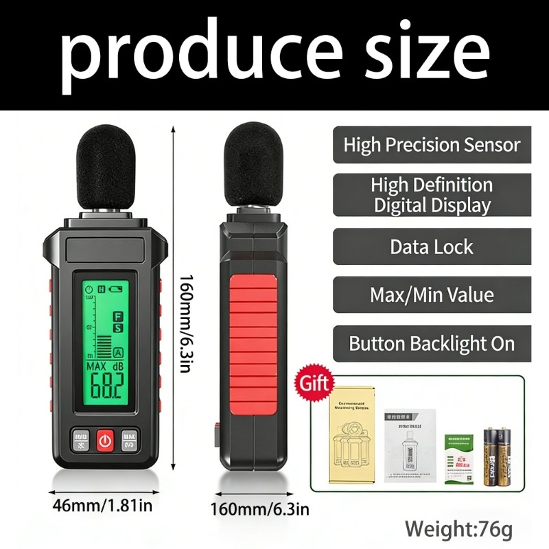 Handheld Decibel Reader For Acoustics Engineering And Environmental Assessment