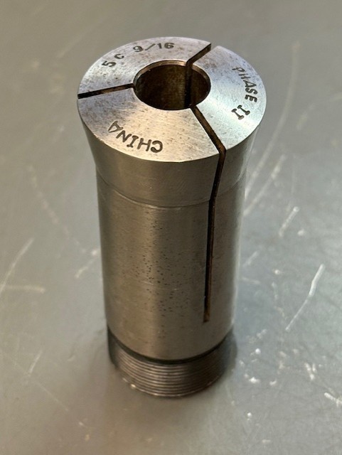 Phase II 9/16" Round Smooth 5C Collet w/Internal Threads