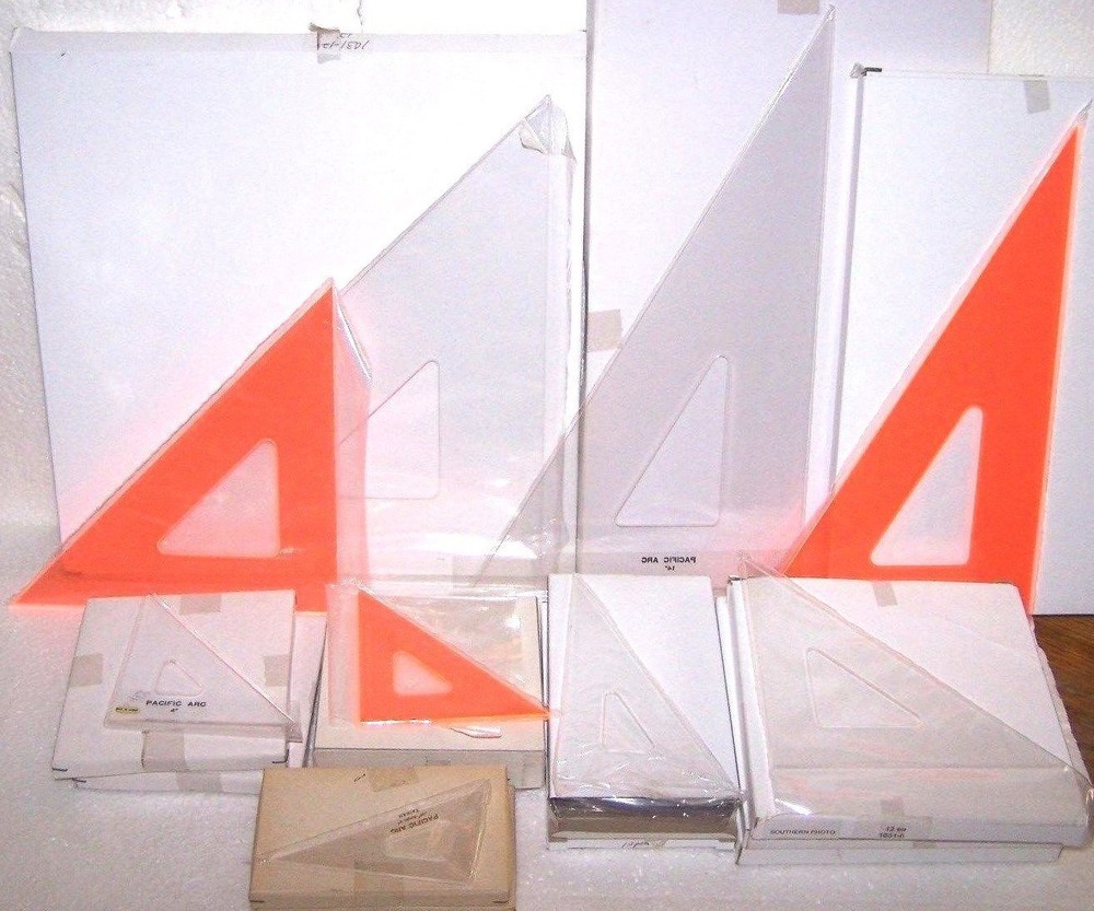 Pacific Arc Drafting Triangle 6" 12" 14" - Clear Graphic Art Drawing Tool NEW