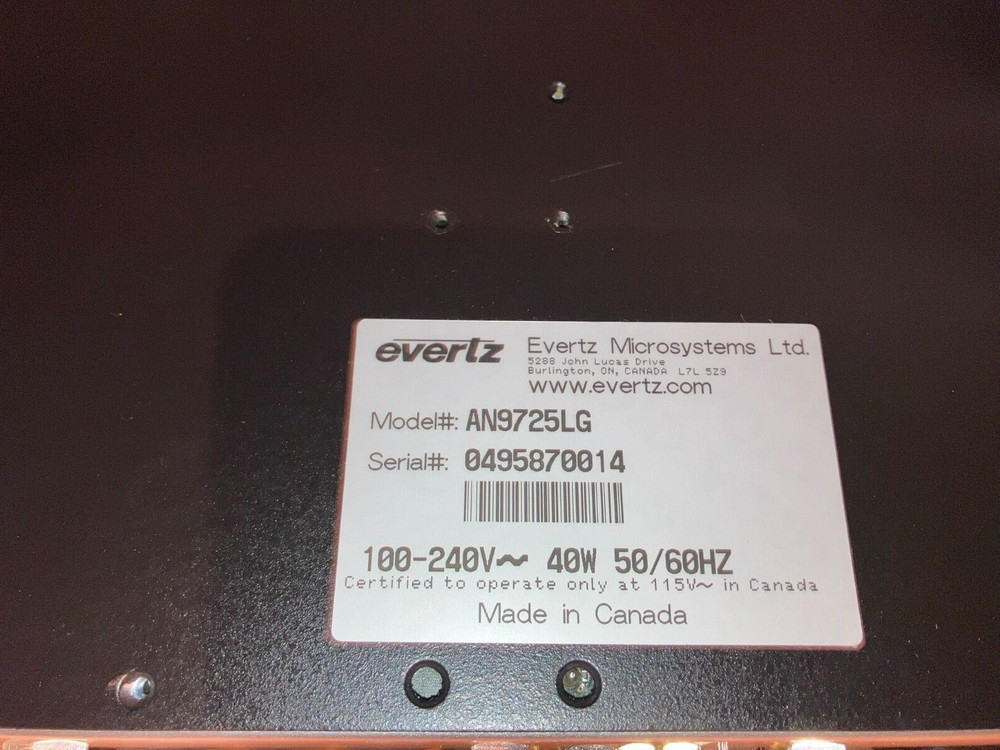Evertz AN9725LG Logo Inserter Analog